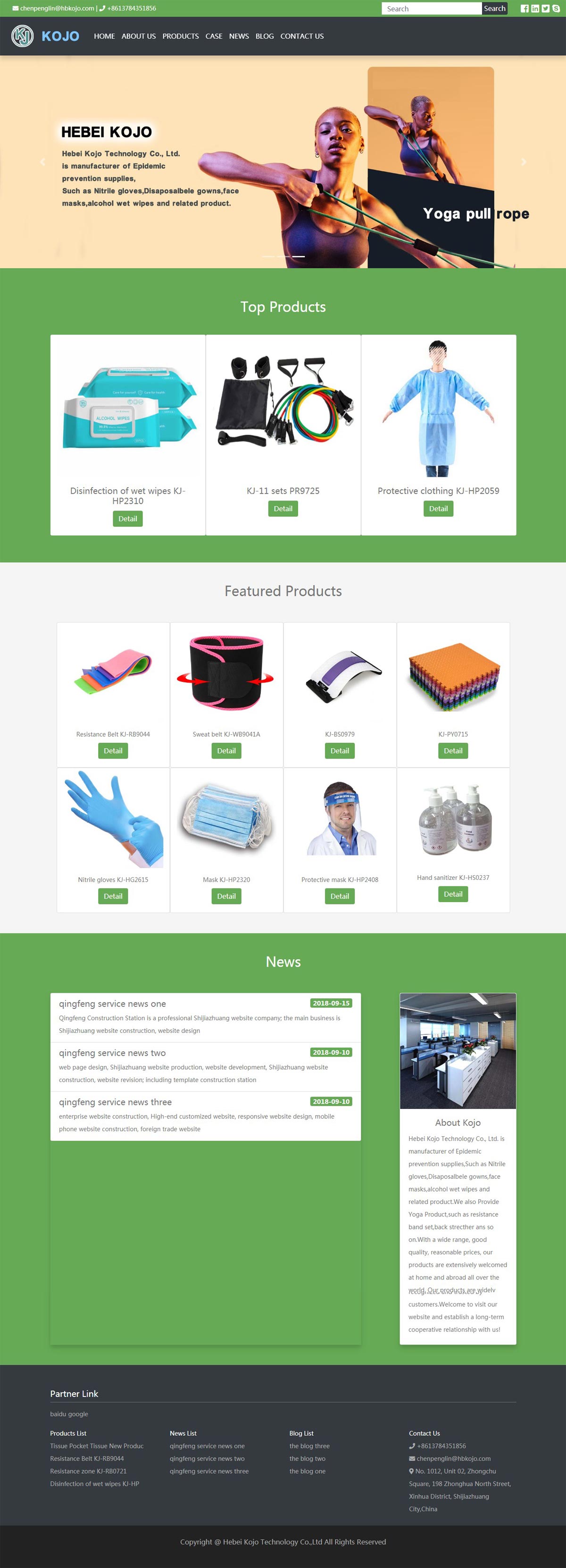 口罩外貿英文網站(zhàn)案例